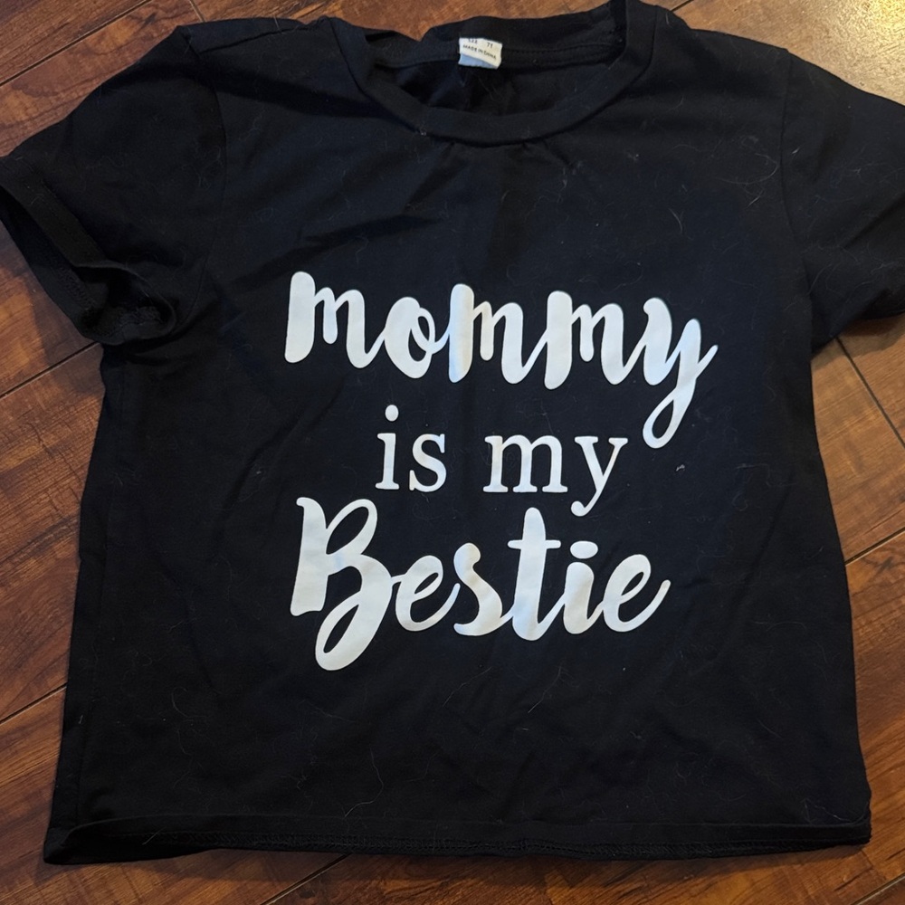 SHEIN Black Tee with 'Mommy is My Bestie' Print